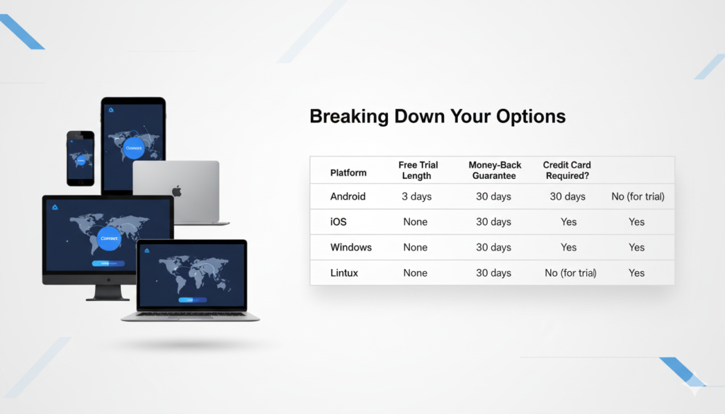 NordVPN app interface across different devices